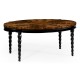 Oval Black Barleytwist Quatrefoil Coffee Table