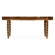 Oval Walnut Barleytwist Quatrefoil Coffee Table