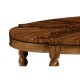 Oval Walnut Barleytwist Quatrefoil Coffee Table