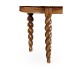 Oval Walnut Barleytwist Quatrefoil Coffee Table