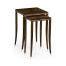 Macassar Ebony Nesting Tables with White Brass Detail