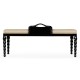 Cocktail Ottoman with Tray Table and Black Barleytwist Legs, Upholstered in MAZO