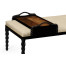 Cocktail Ottoman with Tray Table and Black Barleytwist Legs, Upholstered in MAZO