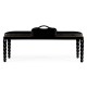 Cocktail Ottoman with Tray Table and Black Barleytwist Legs, Upholstered in Black Leather