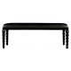 Cocktail Ottoman with Tray Table and Black Barleytwist Legs, Upholstered in Black Leather