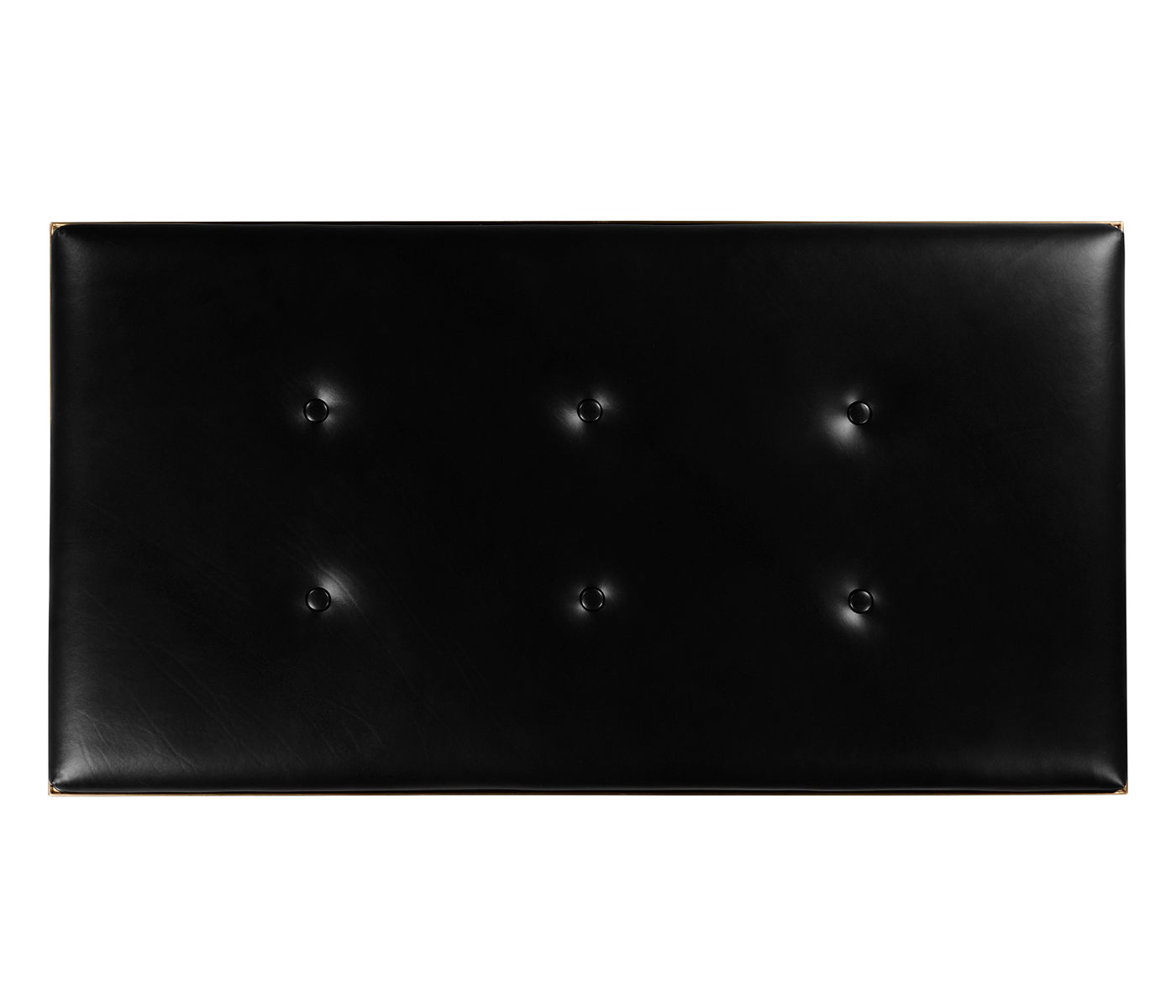 Cocktail Ottoman with Tray Table and Black Barleytwist Legs, Upholstered in Black Leather