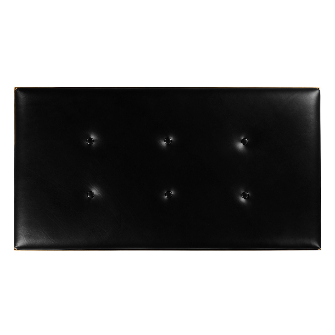 Cocktail Ottoman with Tray Table and Black Barleytwist Legs, Upholstered in Black Leather