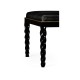 Cocktail Ottoman with Tray Table and Black Barleytwist Legs, Upholstered in Black Leather
