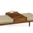 Cocktail Ottoman with Tray Table and Walnut Barleytwist Legs, Upholstered in MAZO