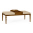 Cocktail Ottoman with Tray Table and Walnut Barleytwist Legs, Upholstered in MAZO