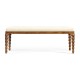 Cocktail Ottoman with Tray Table and Walnut Barleytwist Legs, Upholstered in COM