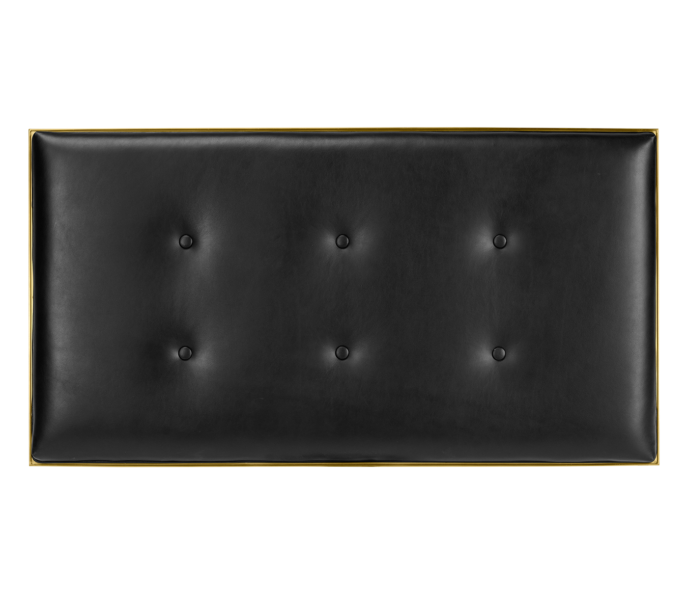 Cocktail Ottoman with Tray Table and Walnut Barleytwist Legs, Upholstered in Black Leather