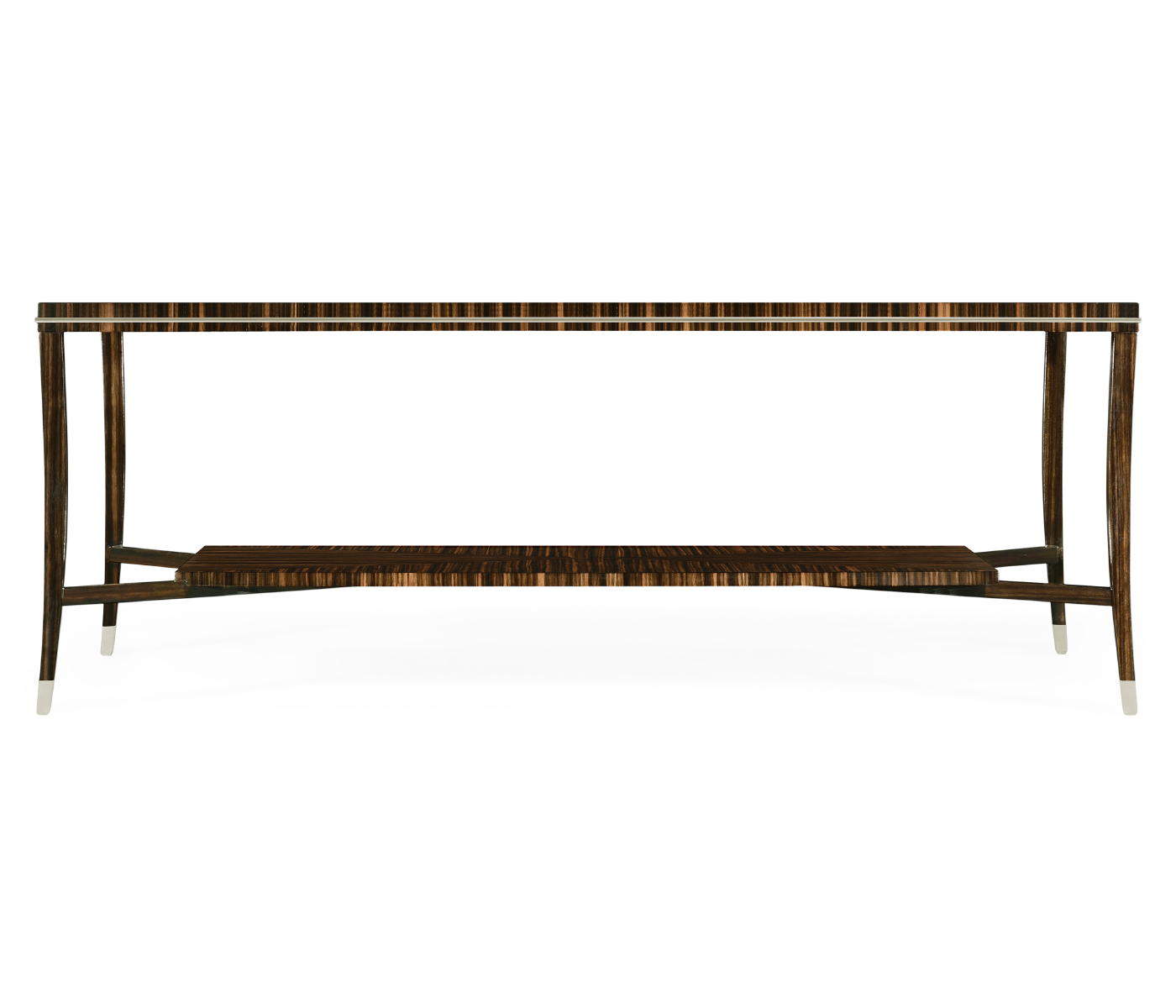 Macassar Ebony Coffee Table with White Brass Detail