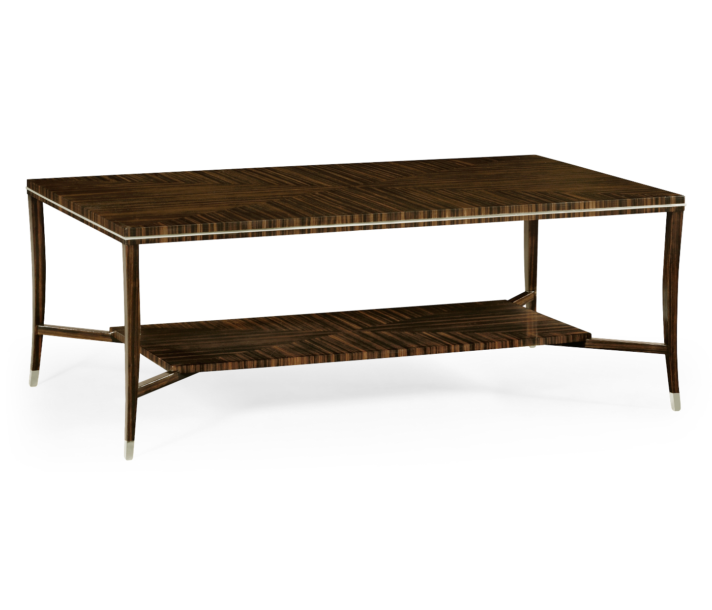 Macassar Ebony Coffee Table with White Brass Detail