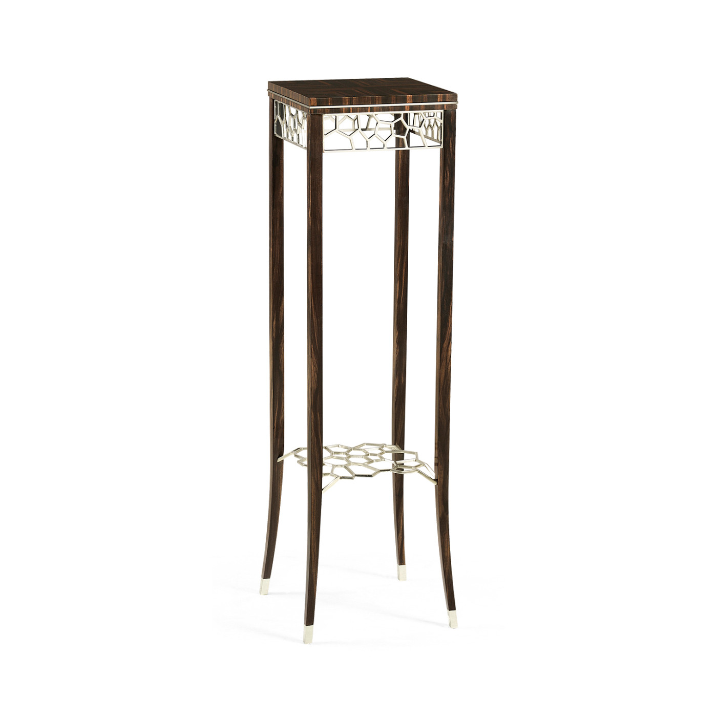 Macassar Ebony Torchere with White Brass Detail