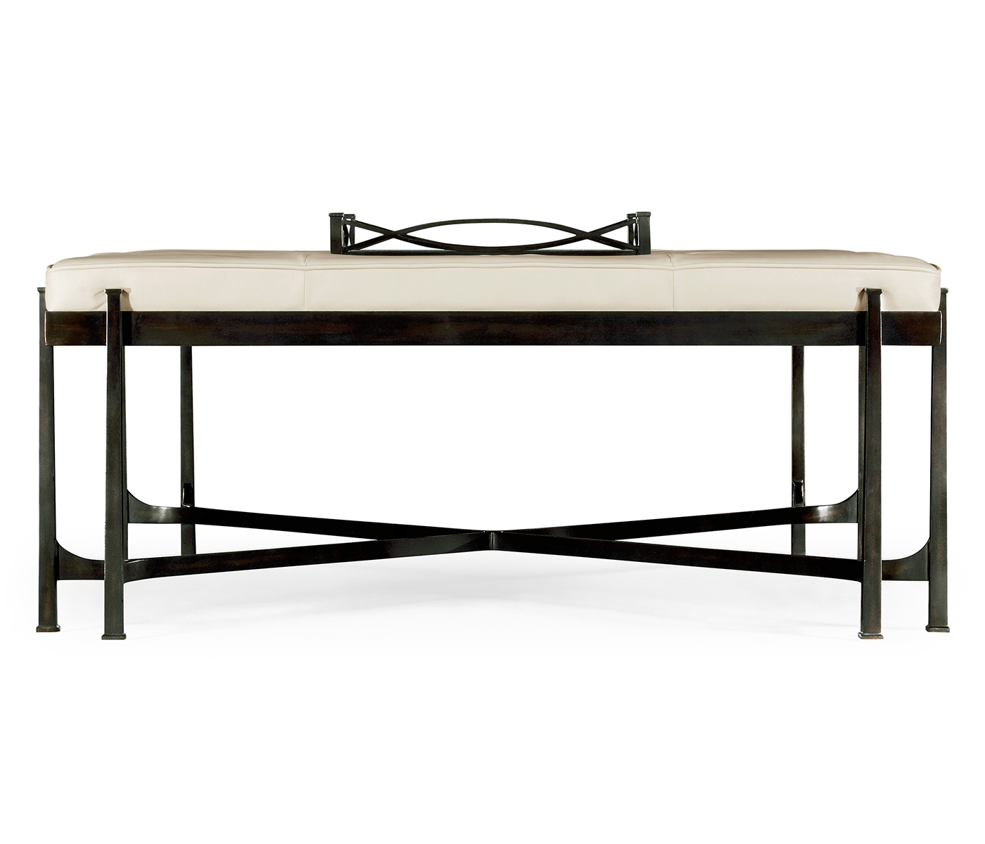 Églomisé and Bronze Iron Cocktail Ottoman