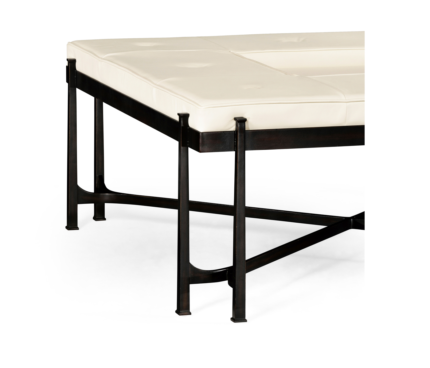 Églomisé and Bronze Iron Cocktail Ottoman