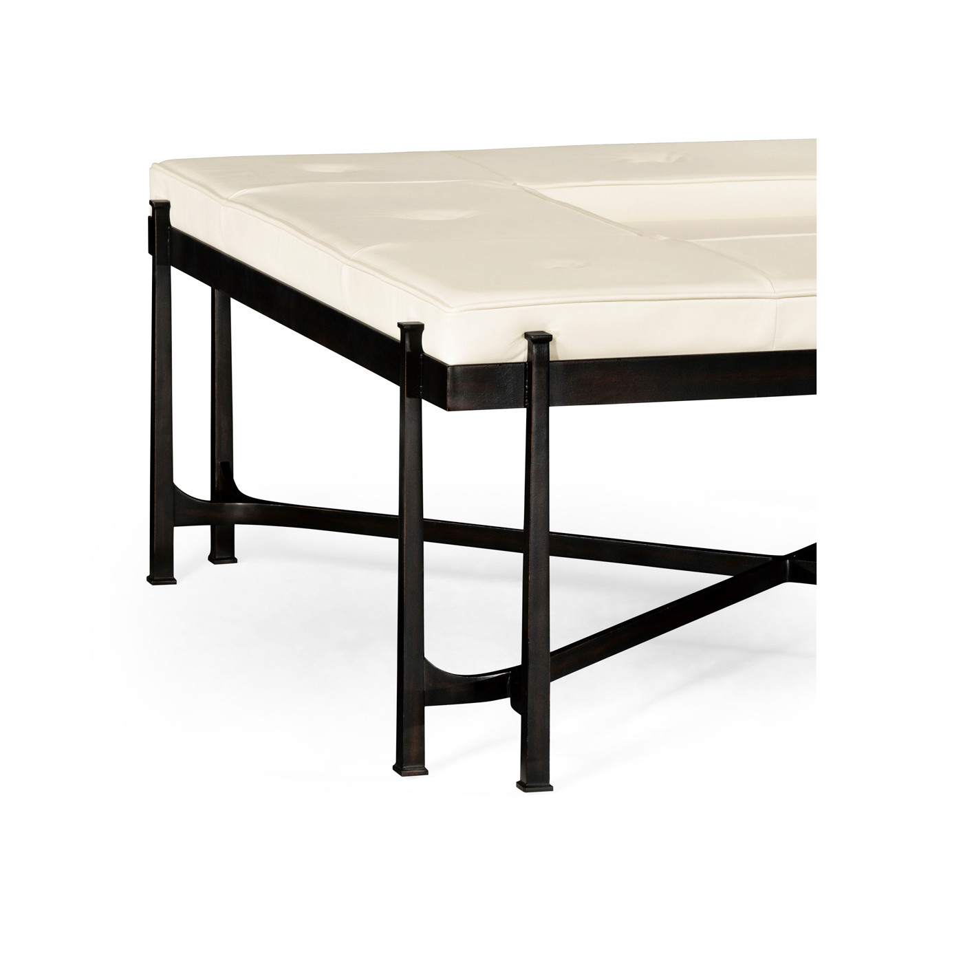 Églomisé and Bronze Iron Cocktail Ottoman