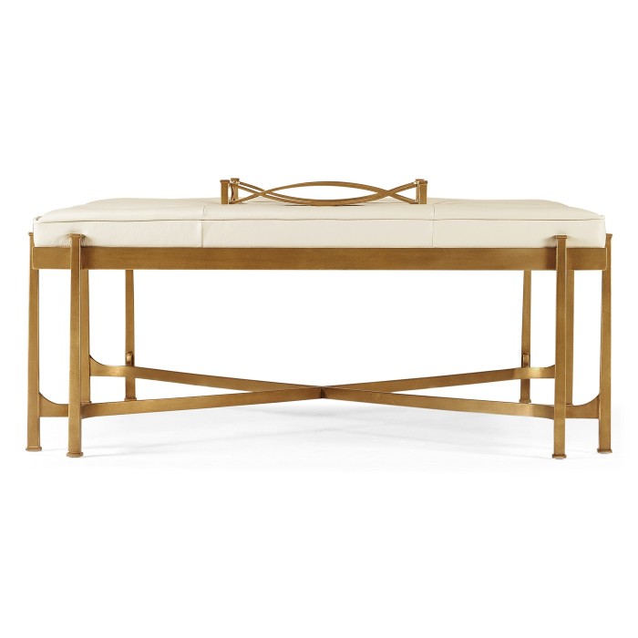 Églomisé and Gilded Iron Cocktail Ottoman