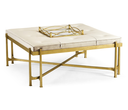 Églomisé and Gilded Iron Cocktail Ottoman