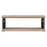 Limed Wood Coffee Table with Wrought Iron Base