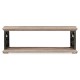 Limed Wood Coffee Table with Wrought Iron Base