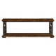 Rustic Walnut Coffee Table with Wrought Iron Base