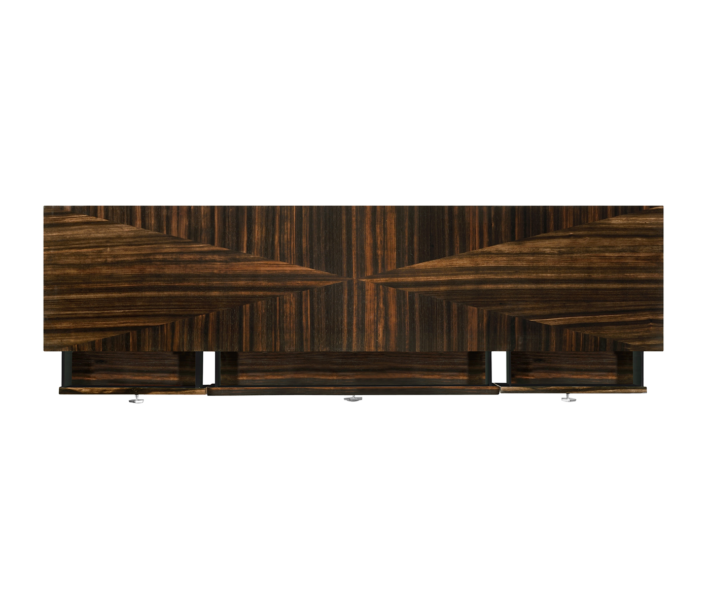Macassar Ebony Console Table with White Brass Detail