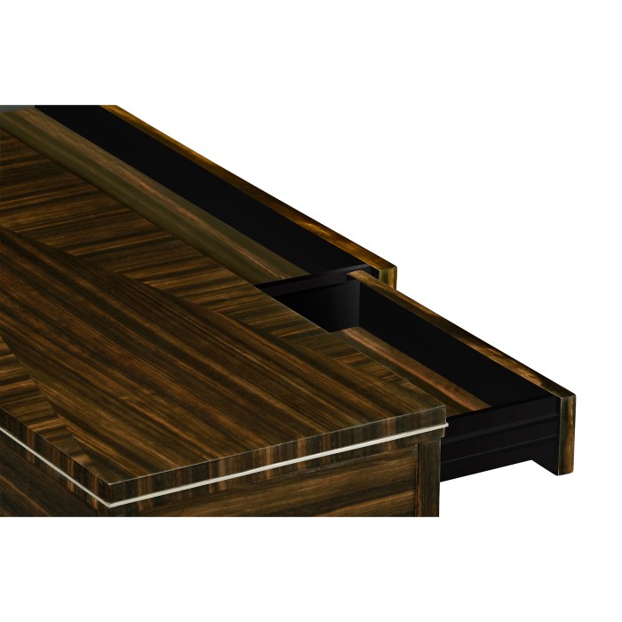 Macassar Ebony Console Table with White Brass Detail