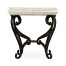 Limed Wood Square Side Table with Wrought Iron Base