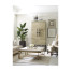 Limed Wood Square Side Table with Wrought Iron Base