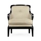 Shallow Carved Black Painted Occasional Chair