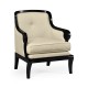 Shallow Carved Black Painted Occasional Chair