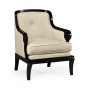 Shallow Carved Black Painted Occasional Chair