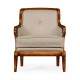 Shallow Carved Walnut Occasional Chair