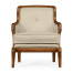 Shallow Carved Walnut Occasional Chair