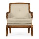 Shallow Carved Walnut Occasional Chair