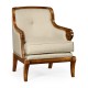 Shallow Carved Walnut Occasional Chair