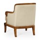Shallow Carved Walnut Occasional Chair