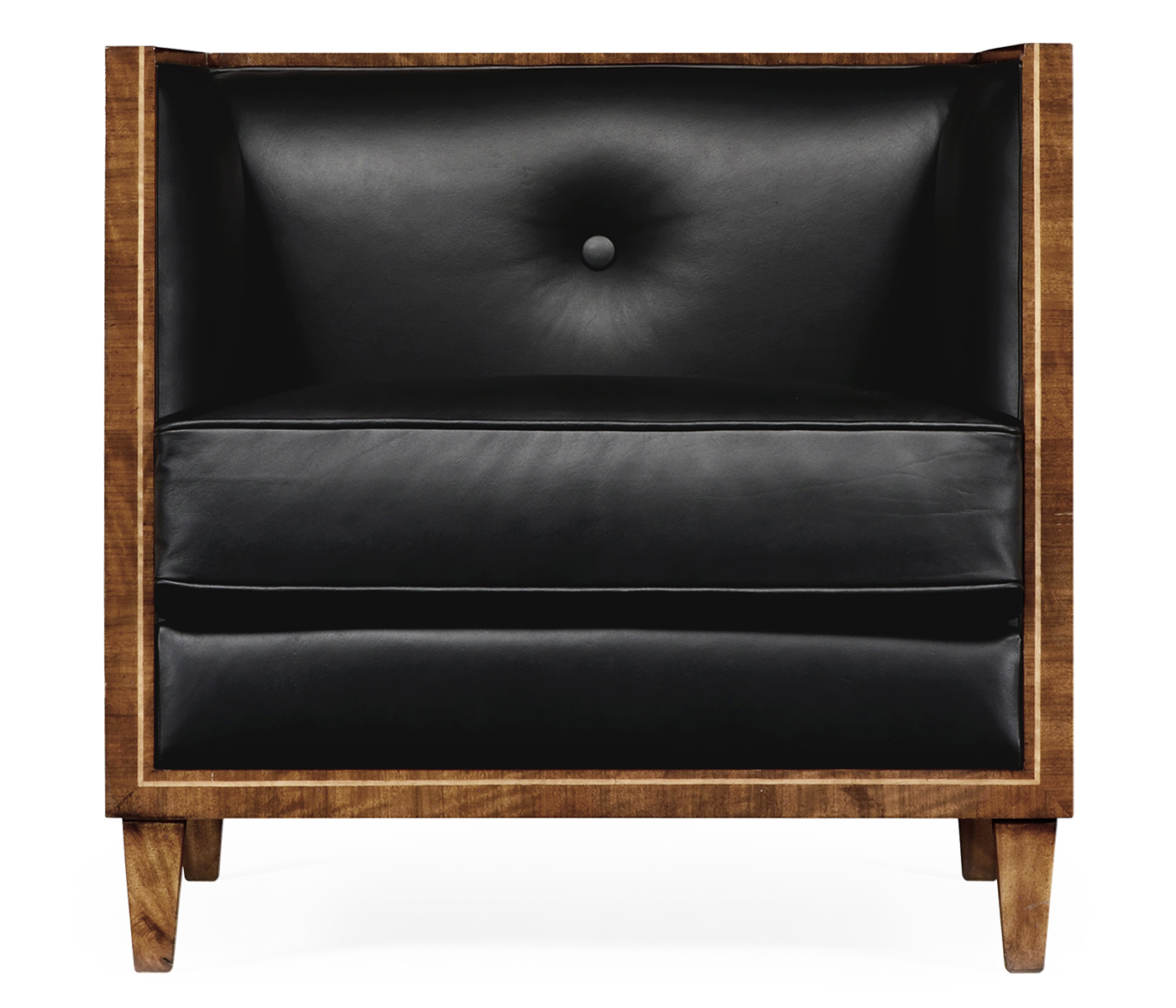 Club Chair with Woven Inlay Design