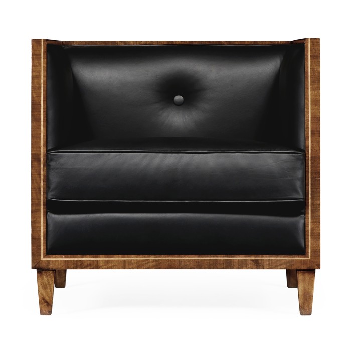Club Chair with Woven Inlay Design
