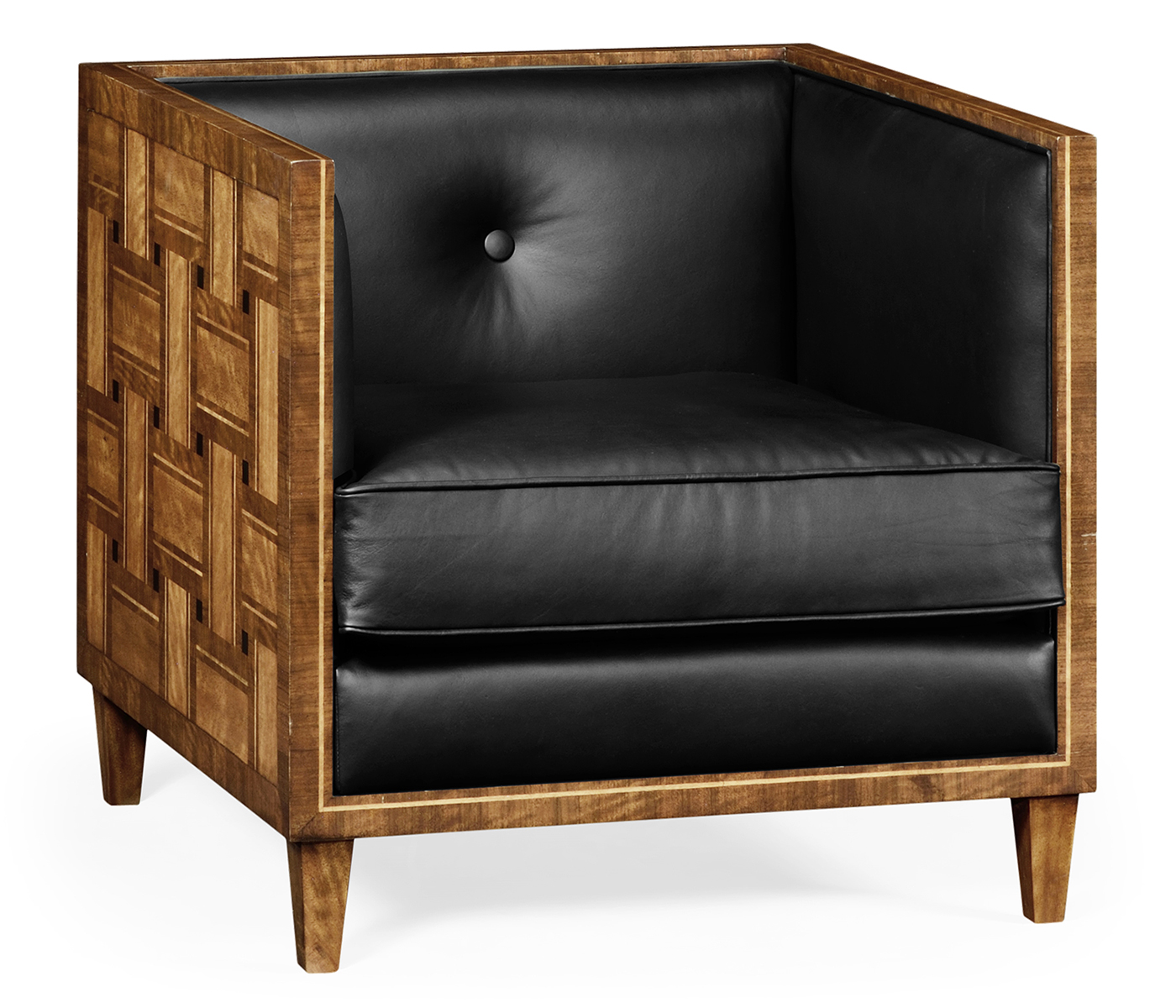 Club Chair with Woven Inlay Design