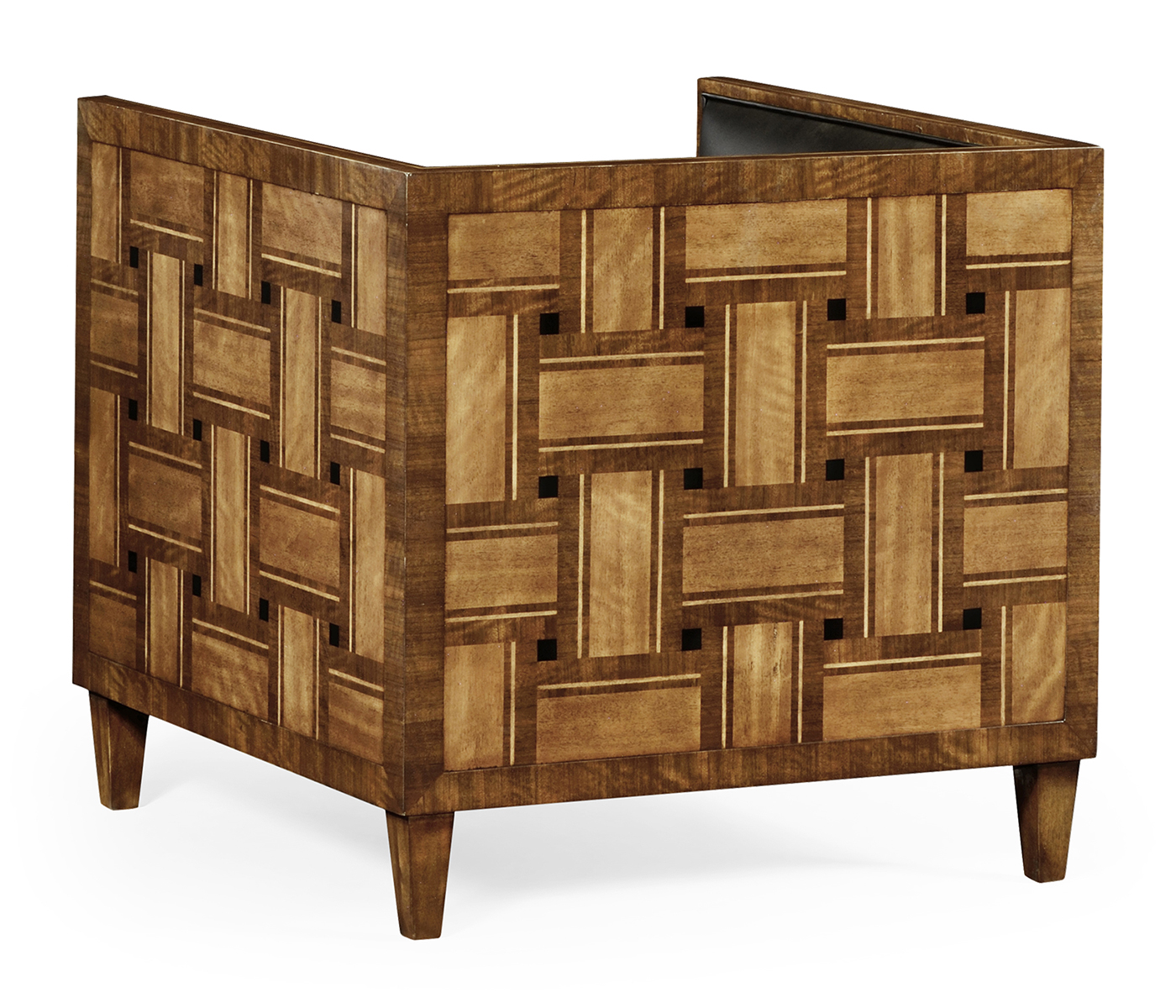 Club Chair with Woven Inlay Design