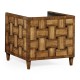 Club Chair with Woven Inlay Design