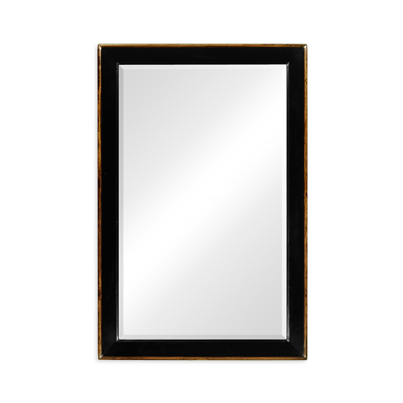 Black and walnut rectangular mirror (Small)
