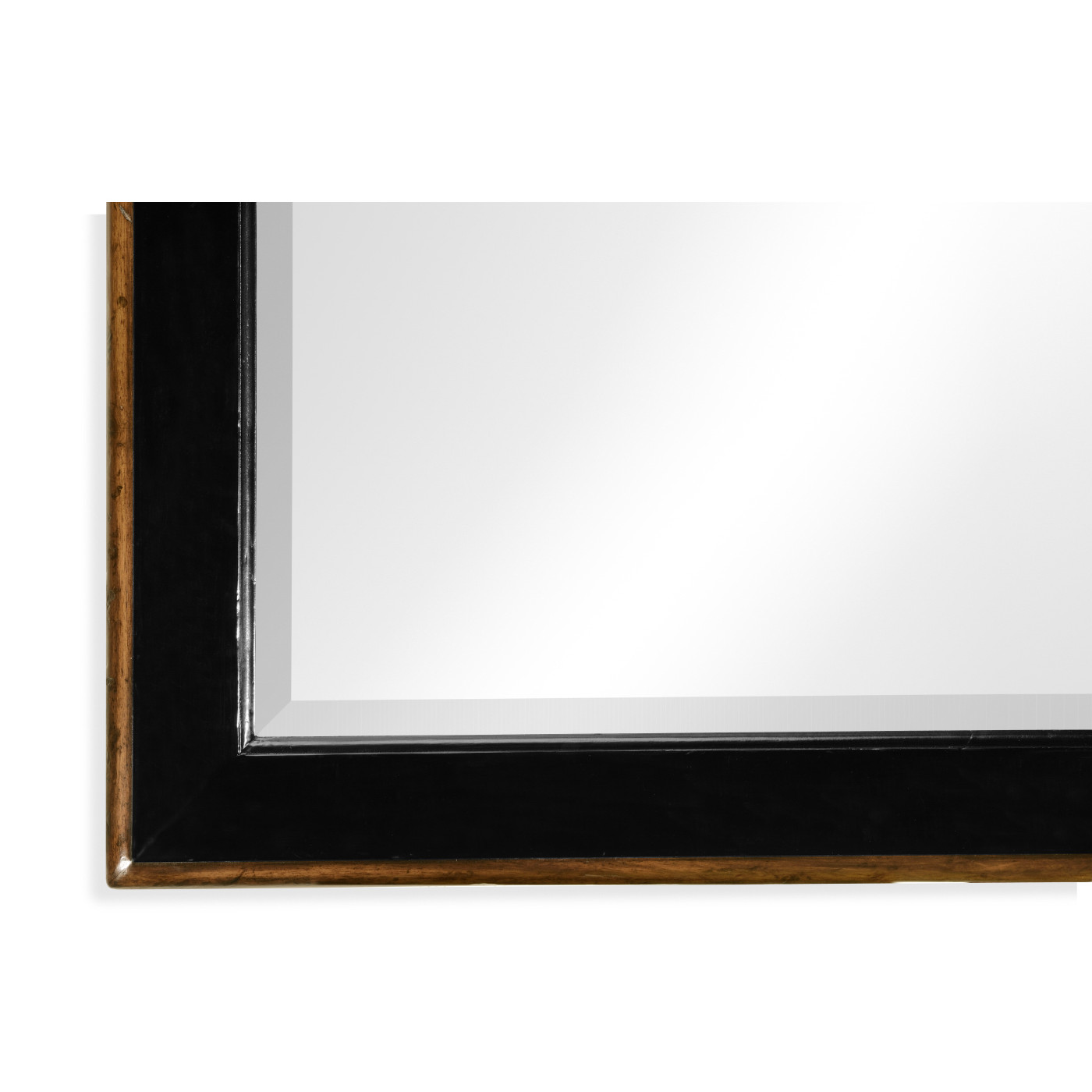 Black and walnut rectangular mirror (Large)