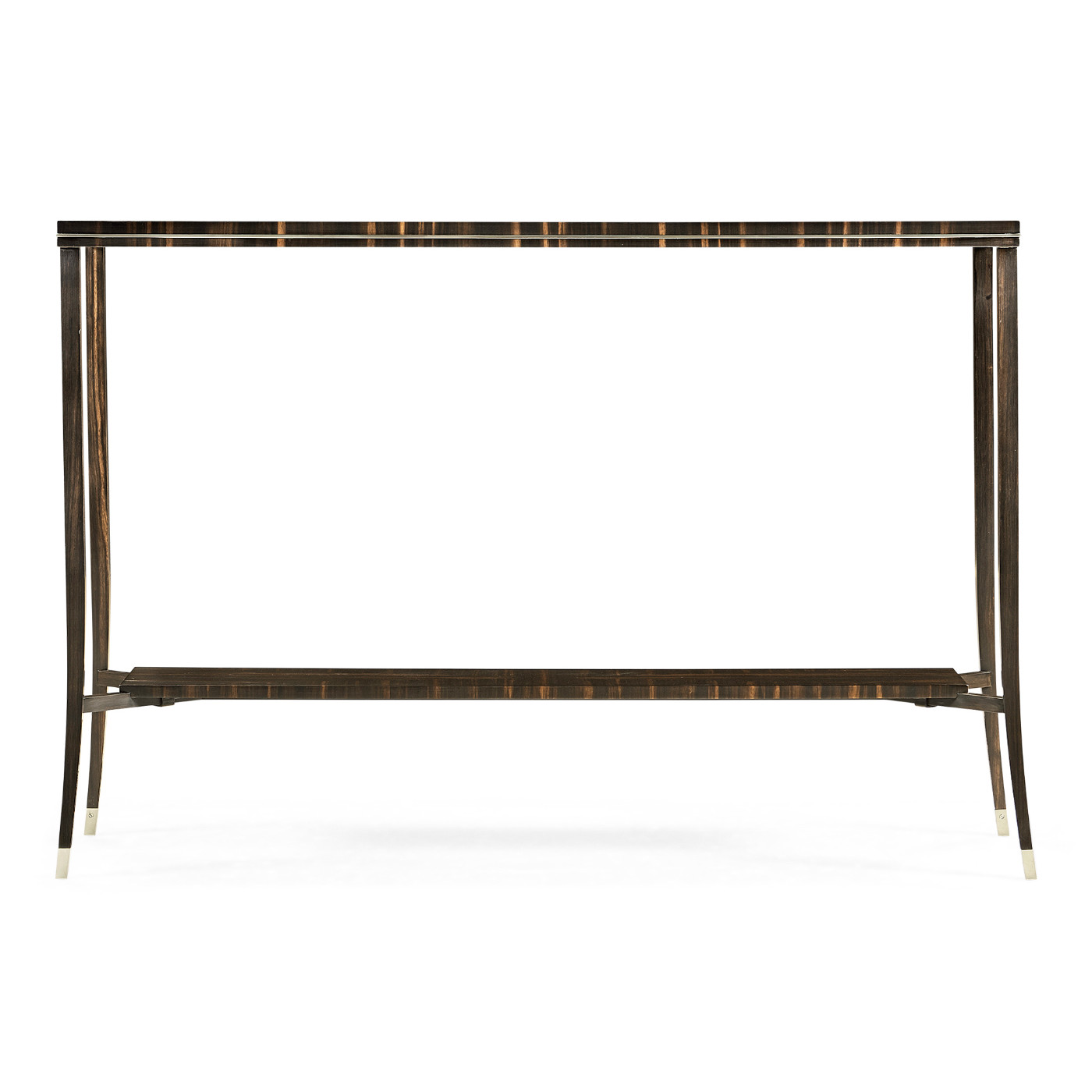 Macassar Ebony Narrow Console with White Brass Detail