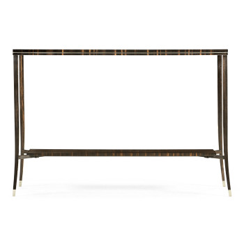 Macassar Ebony Narrow Console with White Brass Detail