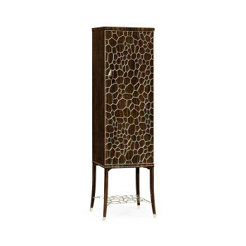 Macassar Ebony Drink Cabinet with White Brass Inlay