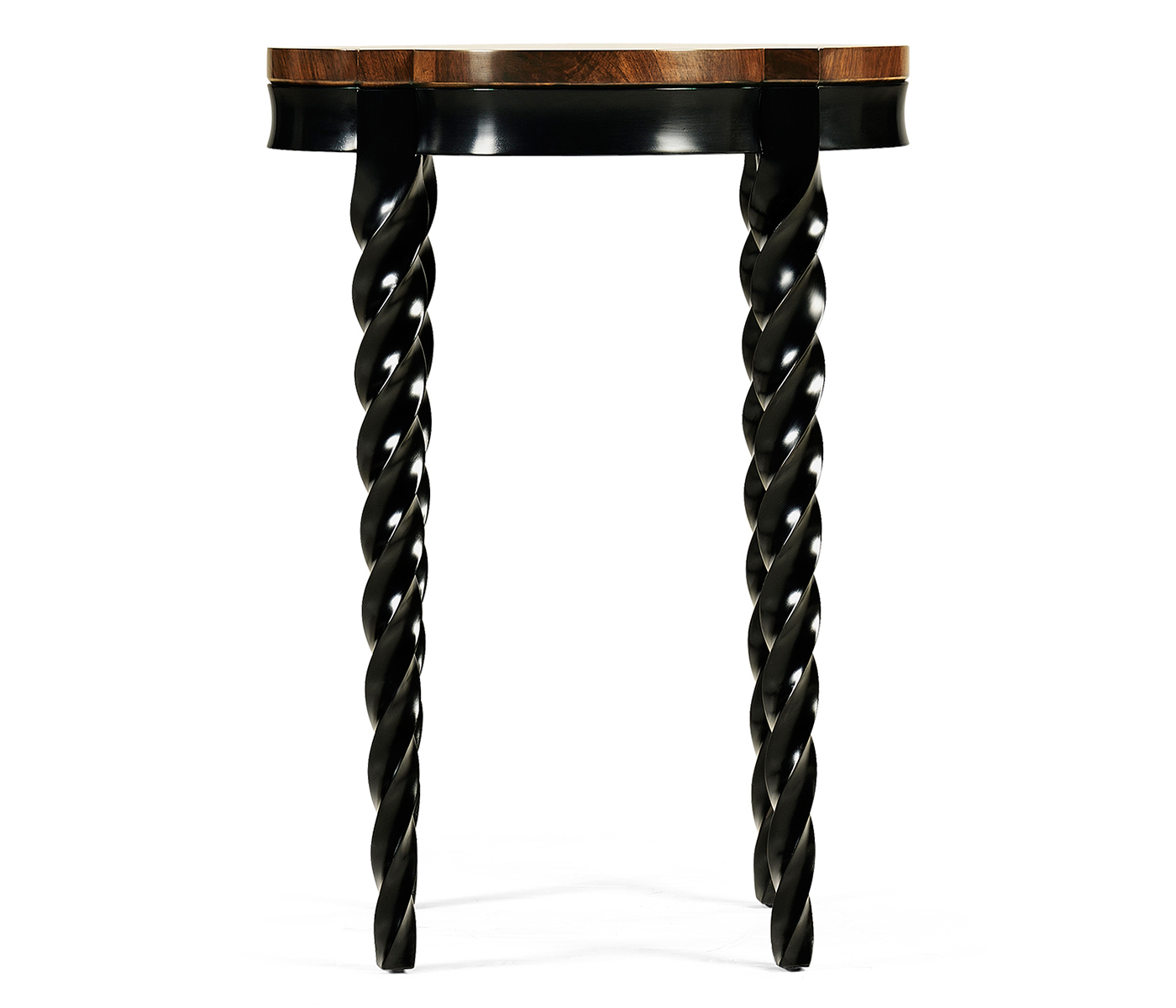 Black Barleytwist Quatrefoil Side Table